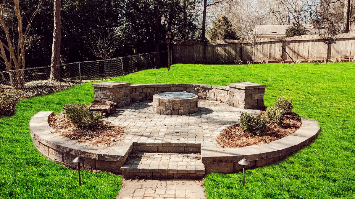 brickwork fire pit installation